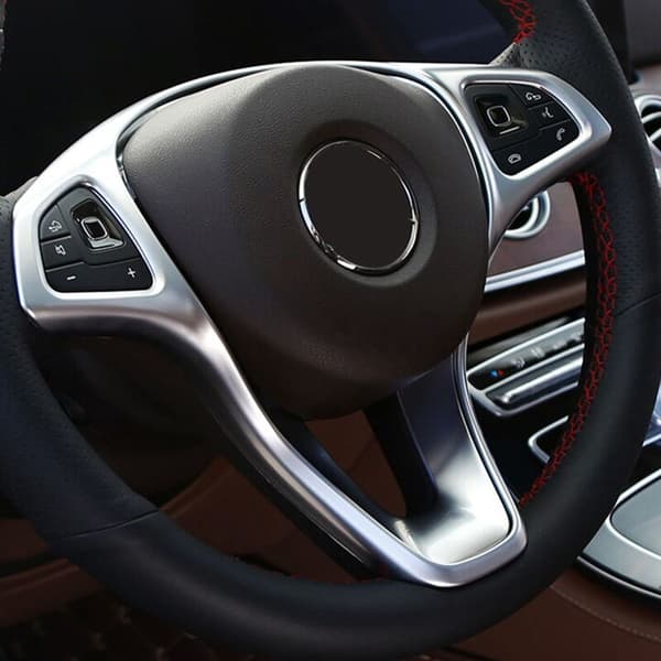 For E C GLC GLA Klasse 2014-2017 Sølv Ratt Panel Trim Deksel Klistremerke Bryter Knapp Dekorasjon