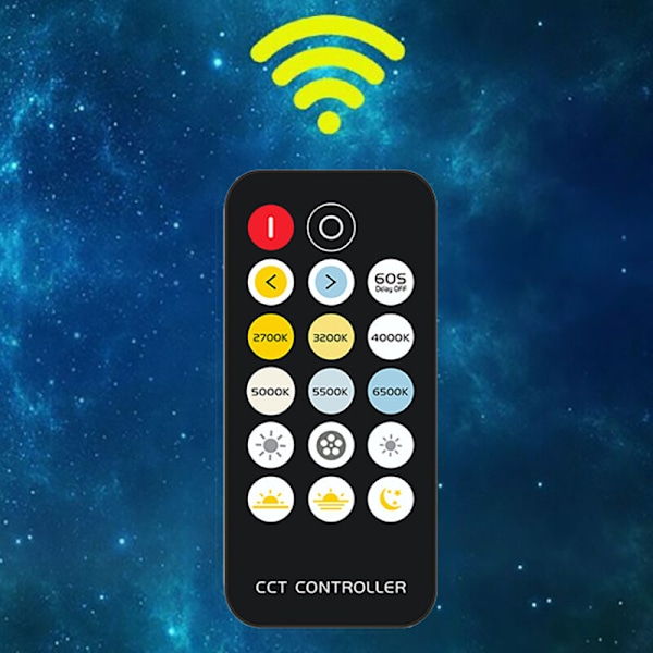 Mini Trådløs Fjernbetjening LED-Controller 17 Taster Konstant Tryk, RGB+CCT Dobbelt Farve Lysbånd