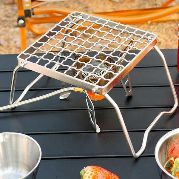 Grilli työkalu taitto grilli ulkoilma kaasu koti tehtävä kannettava mini leirituli retkeilyyn piknik grilli