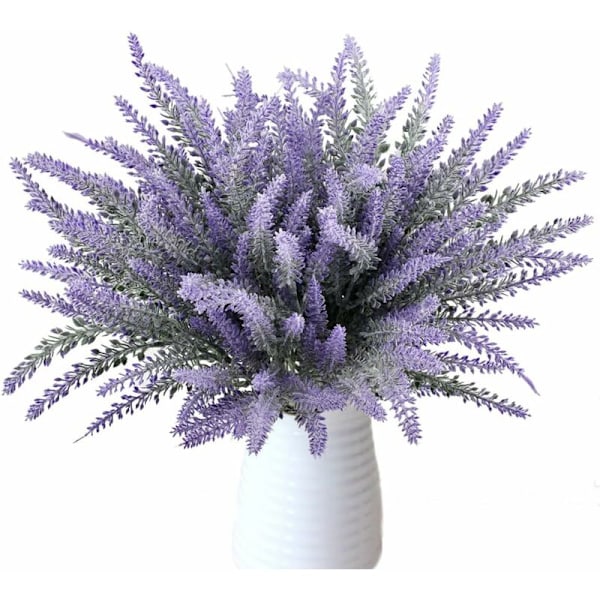 8 Bundter Smuk Bouquet Af Lilla Lavendel Dekorative Kunstige Planter Kunstige Blomster Ægte Simulering Blomster Til Soveværelse Vindue Overto