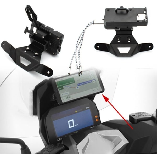Motorsykkel Mobiltelefonholder 360 Graders Justerbar Styreholder Lader Uten for C400GT C 400 GT