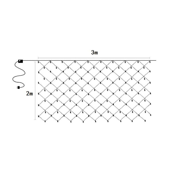 Netlys, 200 LED Netlys 3M x 2M 8 Tilstande Energi Vandafvisende, Dæmpbar til Soveværelse Jul Bryllup Fest Hjem Have, Varmt Hvidt
