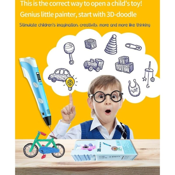 3D-kynä lapsille, 3D-tulostuskynä, 3D-piirtokynä, täydellinen askartelulahja lapsille ja aikuisille.