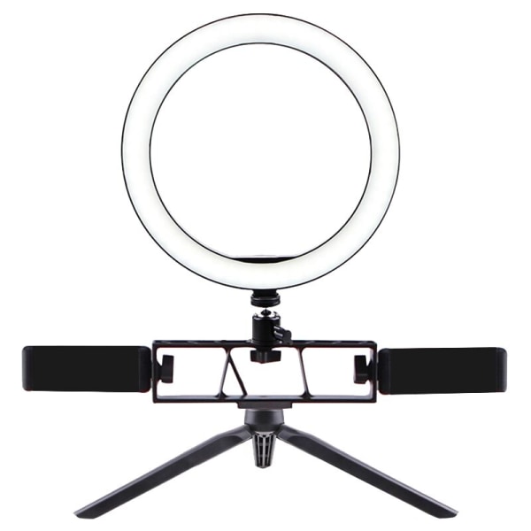 Dimmable LED Ring Light with Tripods USB Desktop Phone Holder Selfie RingLight Lamp for Youtube Makeup