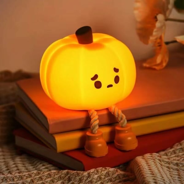 Pumpkin-yövalo – söpö LED-kurpitsalyhty, himmennettävä silikoniyövalo lapsille, ladattava yövalo, toimistosisustus ja lahjat