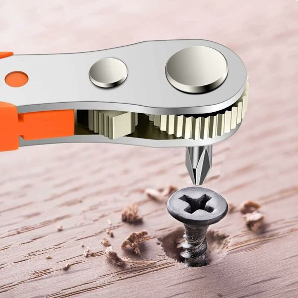 Räckskruvmejsel, magnetisk skruvmejsel, mini 1/4 spärrnyckel, 1/4\" drivning högt vridmoment, mini spärr vändbar offset skruvmejsel, multifunktionell