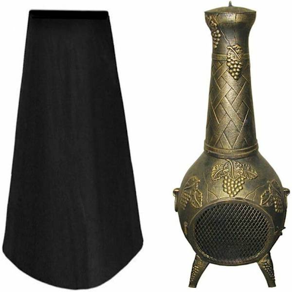 Utomhusvärmare Skydd för Patio Chimenea Vattentät Tjockt Tyg Trädgårdsvärmare Regn Sol UV-skydd 1.2m Hög Svart