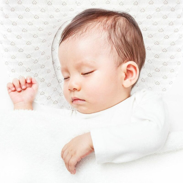 Baby pude mod deformation fladt hoved baby blød pude vaskbar gave til baby 0-24 måneder (kærlighed, 28 × 25,5 cm), Sunny