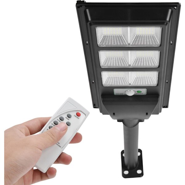 324LED 300W LED Solcellehagelys med fjernkontroll Vanntette gatelys med bevegelsessensor for utendørs