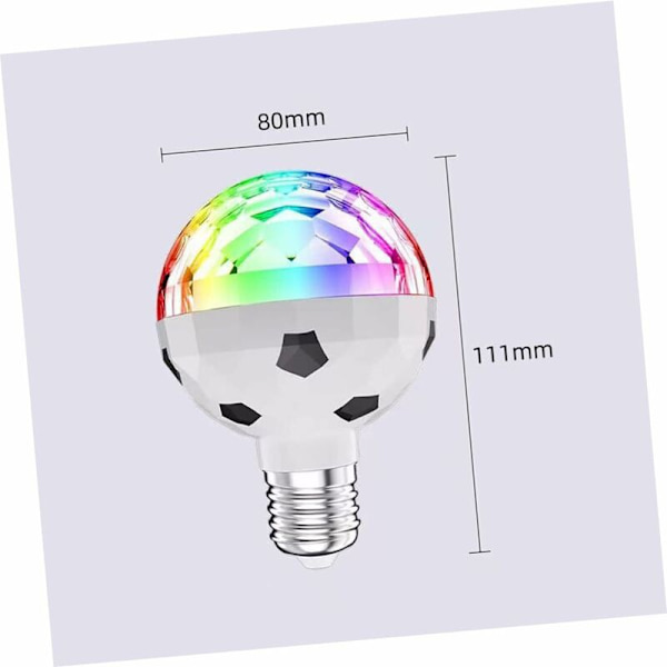Fodboldscener Lys E26/ E27 Pære Disco Party Dekorationer Farverige Strobe Lys