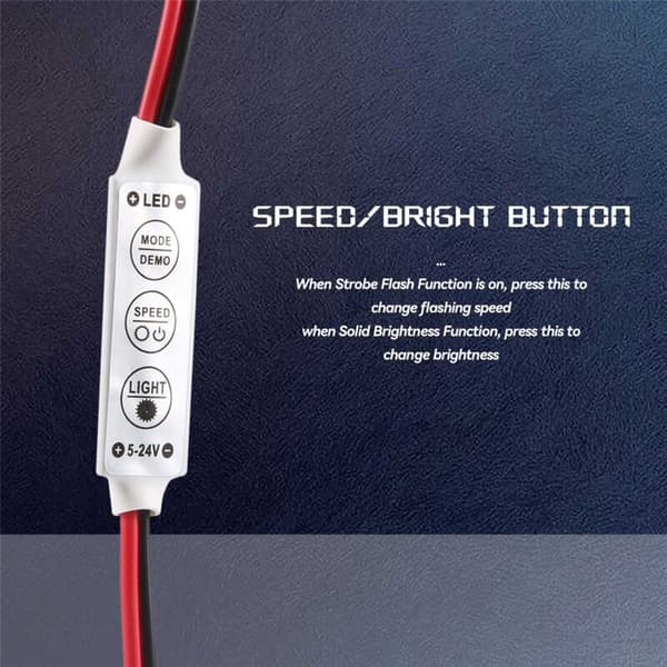 5 X 12V kablet kontrollmodul med strobe flash for bil eller husholdning LED-stripe
