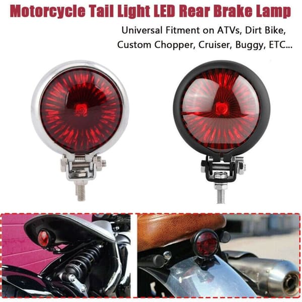 Motorcykel LED Baglygte til Chopper Cafe Chrome