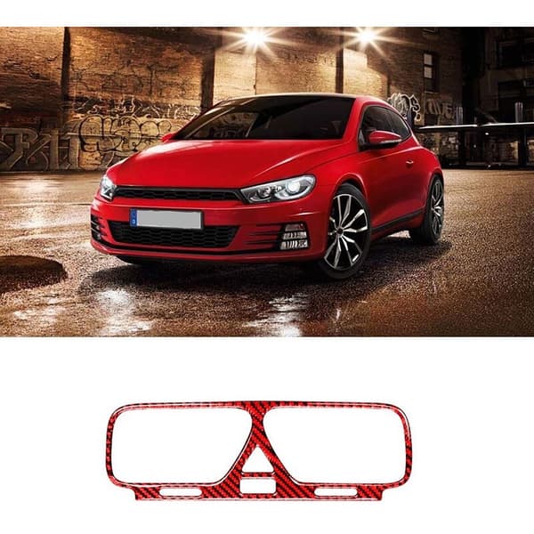 Deksel i karbonfiber til midtre ventilasjonsåpning for Scirocco 2009 2010 2011 2012 2013 2014 2015 2016 (rød)