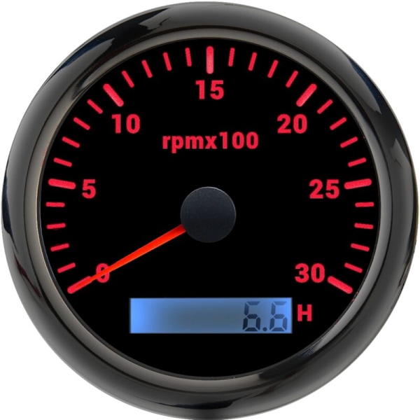 85MM Takometer 0-3000RPMX Odometer Baggrundsbelysning 7 Farver Passer til Yacht Marine Motorcykel C