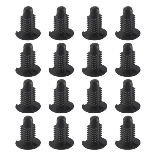 16 stk. plastnitklips 4 mm x 5 mm x 15 mm svart