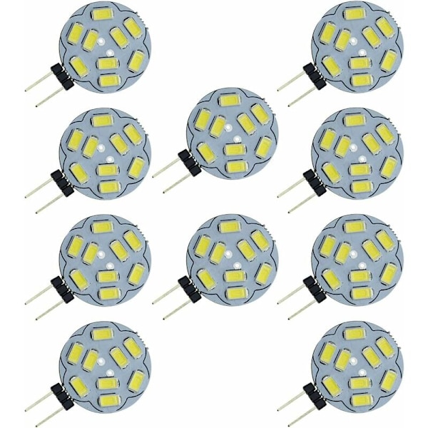 10 stk. G4 9 SMD 5730 LED-pære 12V AC/DC dobbelt kanal base indbygget loftslampe indbygget LED-pære udskiftning halogenpære 20W ækvivalent varm hvid 270