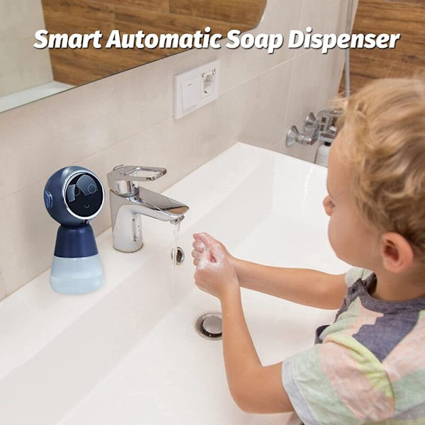 Dispenser til børn, automatisk dispenser 320 ml, skumdispenser til hænder kontaktrobot genopladelig hvid