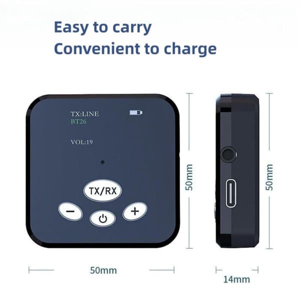 Bluetooth 5.0 Sender- og mottaker, HiFi trådløs lydadapter, 2-i-1 Bluetooth-adapter, 3,5 mm Bluetooth-lydadapter