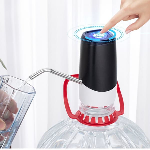 Bärbar elektrisk pumpflaska pump USB-laddning dricksdispenser pump för kök verkstad (blå)