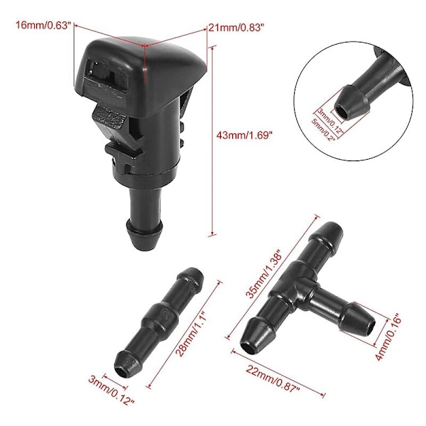 Forrude Vaskerdyser til Ram Slange Forrude med Stik Replace 5113049AA