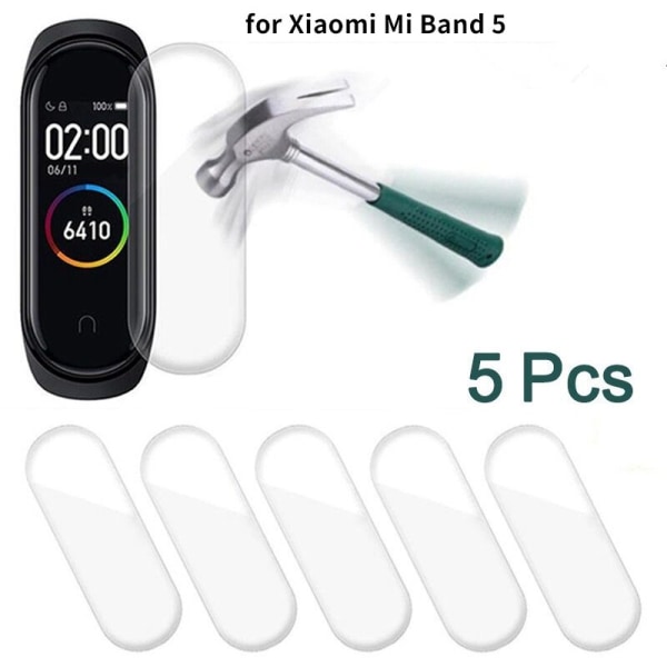 5 st TPU Nano Full Coverage skärmskyddsfilm för 5 Smart Armband handledsskydd i glas