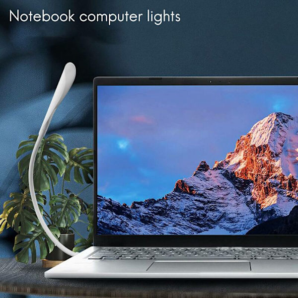 Bærbar USB LED-lysbryter med berøring for datamaskintastatur, bærbar PC, bærbar leselampe (hvit)