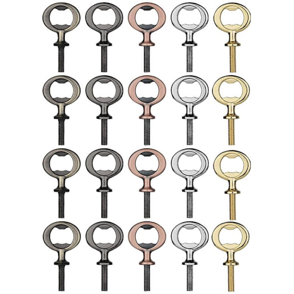 20 stk. Metal Ølbååbner, Åbnerindsatser Kit, Gevind Ølbååbner til DIY Projekter