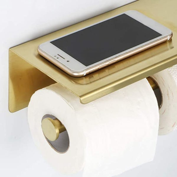 Toiletpapirholder i rustfrit stål i guld til badeværelset