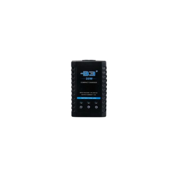 B3 20W 1.6A Pro Balance-lader til 2S 3S 7.4V 11.1V Lithium LiPo-batteri Mini bærbar RC-flylader - Sort