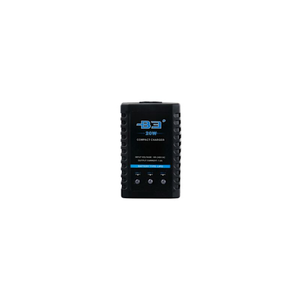 B3 20W 1.6A Pro Balansladdare för 2S 3S 7.4V 11.1V Litium LiPo Batteri Mini Bärbar RC Flygplansladdare - Svart