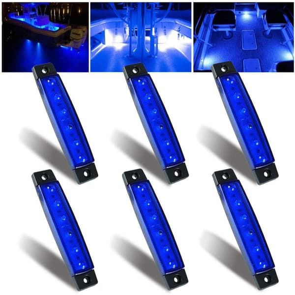 6 stk. LED-bådslys Marine Courtesy Strip Light Deck Transom Cockpit Navigationslys