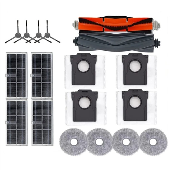 Til Robotstøvsuger X30/Pro Ultra, Hovedside, HEPA-filter, Støvklude, Reservedele