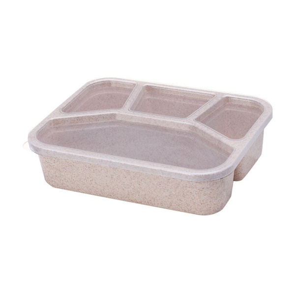 Lunchlåda för vuxna, återanvändbar lunchlåda för barn, Bento lunchlåda, 4 fack måltidsförberedelsebehållare（Nordic Rice）