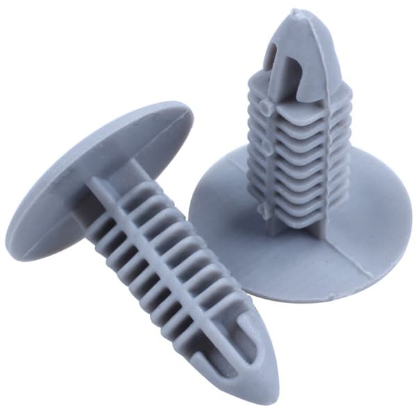 120 stk. plastfester skruer grå støtfangerklips for 6 mm hull x 6,7