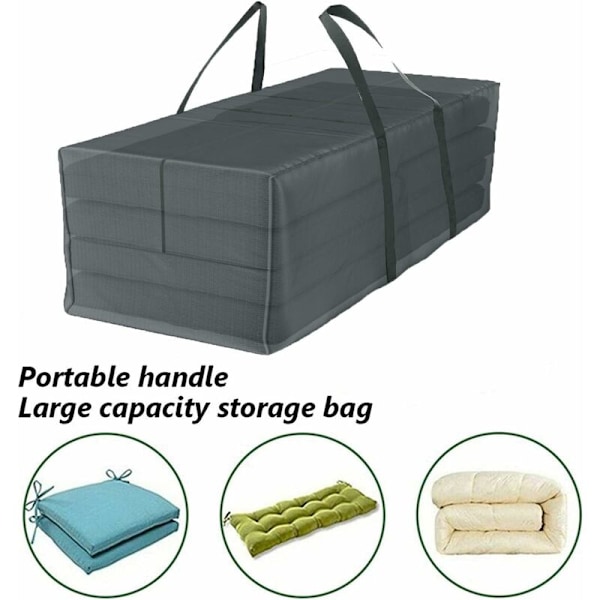 Förvaringsväska för trädgårdsmöbelkuddar, Vattentät, Dammtät, UV-skyddande, Robust 600D Oxfordtyg Julgransförvaringsöverdrag XXL (122 x 39 x 55 cm