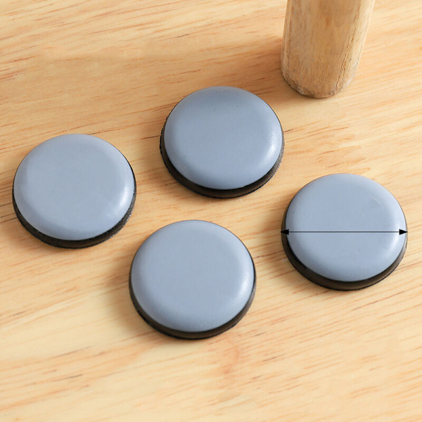 Självhäftande Teflon-glidar för möbler, möbelskydd i Teflon, självhäftande Teflon-glidar för möbler, 30 mm runda glidar, 1