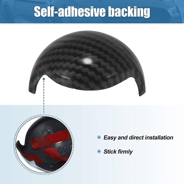 Auto Gear Shift Knob Cover Interiør Tilbehør til 2015-2021 ABS Fiber 2STK, Sort