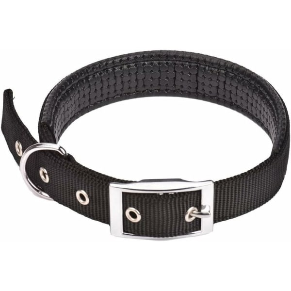 Leather dog collar (XL, black)-