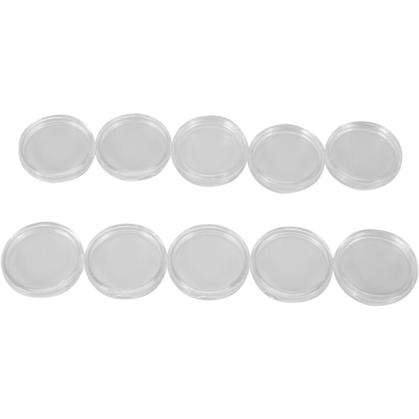 10pcs Round Clear Plastic Coin Box 33mm