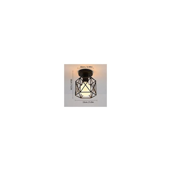 STOEX Retro Industrielt Metal Kvadrat Sort Jern Loftlampe, Cube Cage Hængende Lampe Armatur E27 til Stue Soveværelse Cafe Bar Restaurant Hallwa