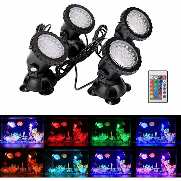 Vedenpitävä LED-uppovalaisin RGB-kohdevalo, säädettävä IP68-vedenpitävä lamppuvalaisin ulkokäyttöön, puutarhaan, uima-altaaseen, lampi - Fei Yu