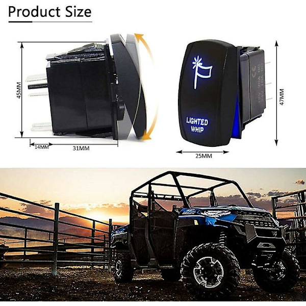 Rocker-kytkin LED-valopalkin Sasquatch-valojen Whip-kytkimelle ATV:lle Can-am X3 RZR-veneelle SUV:lle