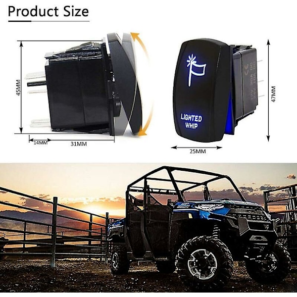 Vippbryter LED Lyslist Sasquatch Lys Piskbryter For ATV Can-am X3 RZR Båt SUV
