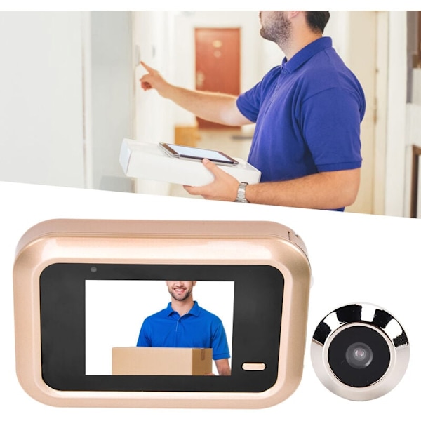 0,3MP Smart Dörrkikare med Stöldskyddande Inspelning Dörrklocka 2,4 tum TFT LCD-Skärm 140° Vidvinkel för Hemsäkerhet