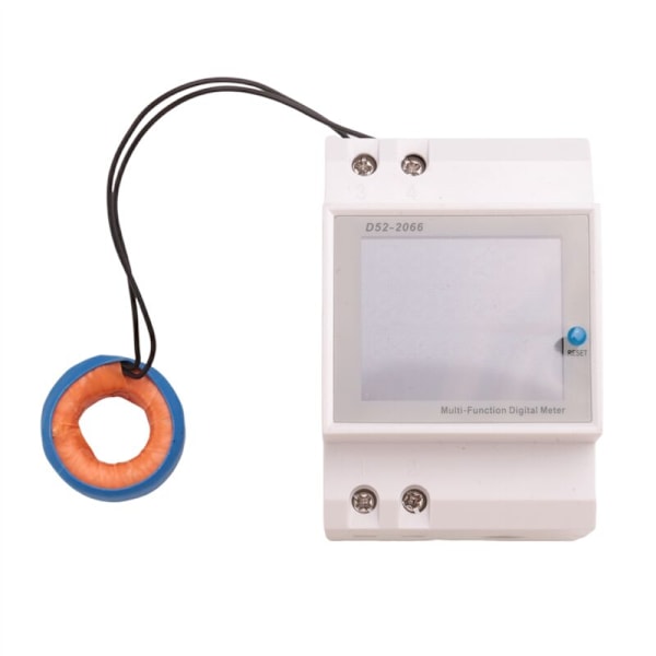 Digital enfas AC 40-300V 100A Din-skena 6 i 1 Voltmeter Ammeter Watt Kwh Frekvensmätare 110V (Extern CT)