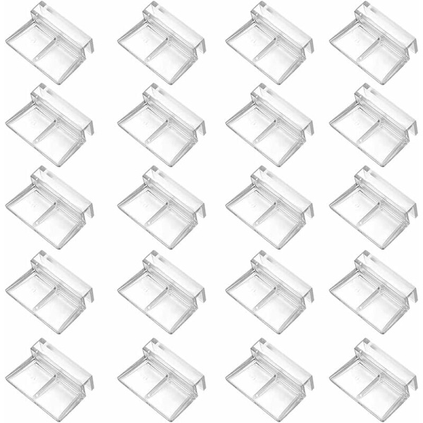 20 stk. Akvarielåg, Fiskekum Glaslåg Klips, Universal 6mm Klar Akryl Fiskekum Akryl Holder-Fei Yu