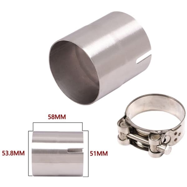 51mm til 54mm eksosrør diameter rustfritt stål konverter reduksjonsadaptere tilbehør