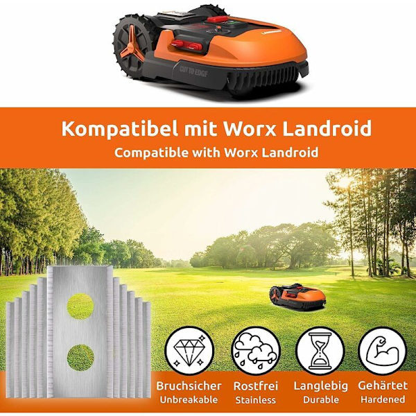 Ersättningsblad för robotgräsklippare - 30 Ersättningsdelar Kompatibla med Worx Landroid, LandXcape Modeller med Skruvar av Hög Kvalitet för Preci