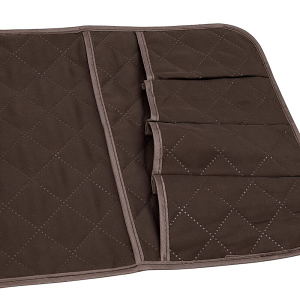 Sofa Armlæn Organizer, Anti-Slip Sofa Armlæn Lomme, Stof Opbevaringspung Holder til Mobiltelefoner, Briller, TV Fjernbetjening, Pladsbesparende Taske (Caf