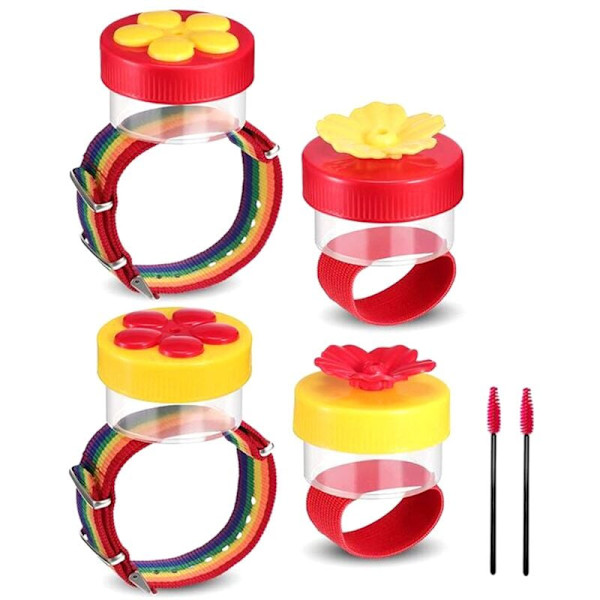 Fuglefoder med 2 stk. serie fuglefoder ringe og 2 stk. serie håndleds fuglefoder til udendørs fugle
